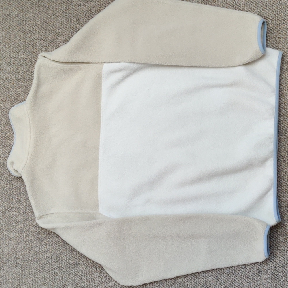 Patagonia Snap-T Synchilla fleece pullover sweater in white, beige and silver, M - Picture 10 of 13